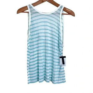 NWT Alexander Wang Blue White Striped Tank Top Nautical Summer Beach Size S